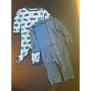 Kickee Pants boys bamboo coveralls with back snap closure in blue Size 0-3M